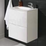 HiB 1420052 Black/White Sienna 500x610mm WC Vanity Unit 2 Soft Close Drawers