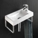 Hib 8860 White Solo Delta Wall Mounted Cloakroom Wash Basin One Tap Hole