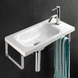 Hib 8870 White Solo Swirl Wall Mounted Cloakroom Wash Basin One Tap Hole