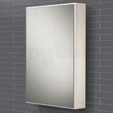 HiB 9101600 Aluminium Tulsa 500x700mm Single Bathroom Cabinet Door Glass Shelves