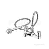 Ideal Standard B9675aa Chrome Alto Dual Knob Bath Filler With Ceramic Disc And Hand Set