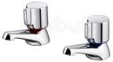 IDEAL STANDARD B9676AA Chrome Alto Knob Handle Basin Pillar Tap Pair 75mm Spout Reach