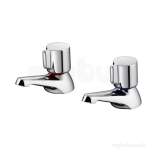 Ideal Standard B9677AA Chrome Alto Knob Handle Bath Pillar Tap Pair 85mm Spout Reach