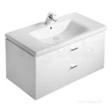 E6508wg White Gloss Concept Vanity Unit 850mm 2 Drawers