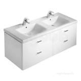 E6512wg White Gloss Concept Vanity Unit 1300mm 4 Drawers