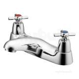 Chrome Elements Brass Bath Filler Double Cross Handles Ceramic Disc B9861aa