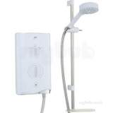 White/chrome Sport 9.0 Kw Thermostatic Electric Shower With 4 Spray Handshower
