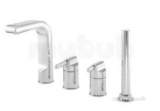 Pegler Yorkshire 4p2005 Chrome Panacea Four Tap Hole Bath Shower Mixer With Handset