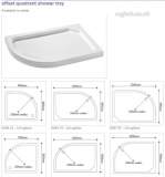 DURALITE V2 900 X 800MM QUADRANT TRAY RH