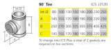 Ritevent Ics 130mm 90 Degree Tee J2120130
