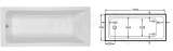 Roca The Gap 1700 X 750mm No Tap Holes Bath White