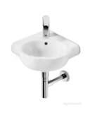 Roca Meridian-n Compact 350 One Tap Hole Corner Basin Wh