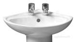 Roca Madrid Corner Basin Two Tap Holes White