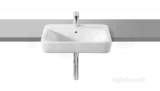 Roca Senso Square 560 X 420mm One Tap Hole S/r Basin Wh