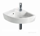 Roca Hall 350 X 430mm One Tap Hole Left Hand Corner Basin White