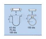 Mf F/j 150mm Round Pipe Clip Rw60/pc