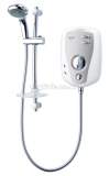 Triton T100XR shower 8.5 kw white chrome plated