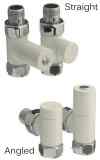 THE RADIATOR COMPANY CYLINDER ANGLED VALVES WHITE