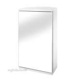 Croydex WC257222 White Simplicty 1 Corner Door Mirrored Bathroom Cabinet One Shelf