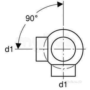 Geberit Hdpe Range 32mm To 315mm -  Hdpe 63mm X 63mm Double Branchball 90 Degree 364.320.16.1
