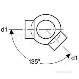 Geberit Hdpe Range 32mm To 315mm -  Hdpe 63mm X 63mm Double Branchball 135deg 364.370.16.1