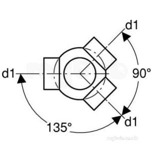 Geberit Hdpe Range 32mm To 315mm -  Hdpe 63mm X 63mm Multi Branchball 135deg 364.600.16.1