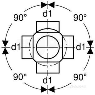 Geberit Hdpe Range 32mm To 315mm -  Hdpe 63mm X 63mm Multi Branchball 90 Degree 364.610.16.1
