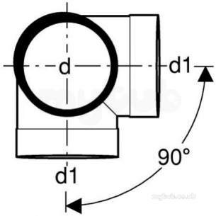 Geberit Hdpe Range 32mm To 315mm -  Silnt-db20 Swpt Crner Brnch 88.5deg 90mm