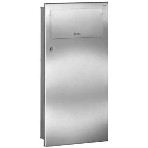 Delabie Accessories and Miscellaneous -  Delabie Bin With Push Flap 18l Recessed 304 Stainless Steel Satin