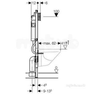 Geberit Commercial Sanitary Systems -  Geberit Duofix Wc Frame 1.12m Prewall Up319