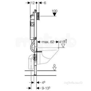 Geberit Commercial Sanitary Systems -  Geberit Duofix Wc Frame 1.12m Universal Up319