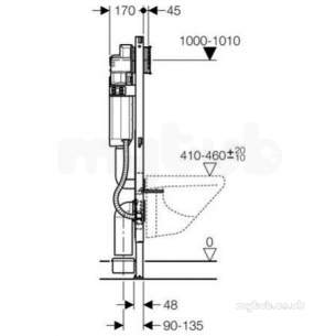 Geberit Commercial Sanitary Systems -  Duofix Wc Frame 1.12m Plus Up320 For Dis Wc