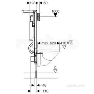 Geberit Commercial Sanitary Systems -  Duofix Wc Corner Frame 1.12m With Up320