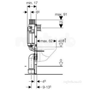 Geberit Commercial Sanitary Systems -  Duofix 82cm Wc Frame C/w Up200 Cistern