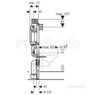 Geberit Commercial Sanitary Systems -  98cm Prewall Wc Frame C/w Brts Front/top