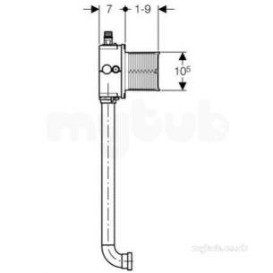 Geberit Commercial Sanitary Systems -  Urinal Installation Set With Flush Pipe