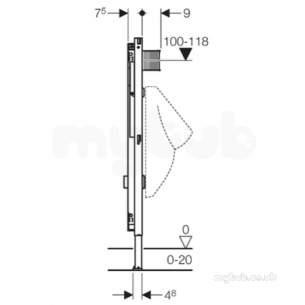 Geberit Commercial Sanitary Systems -  Duofix Urinal Frame 111.623.00.1