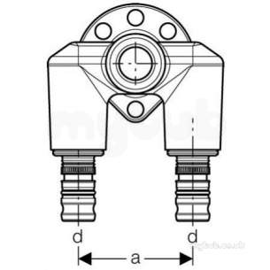 Geberit Mepla Mlcp Pipe System -  Mepla Double Back Plate Wall Elbow 90 602.282.00.5