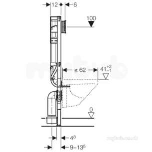 Geberit Commercial Sanitary Systems -  Duofix Wc Frame 112m P/w Int Extr Sigma