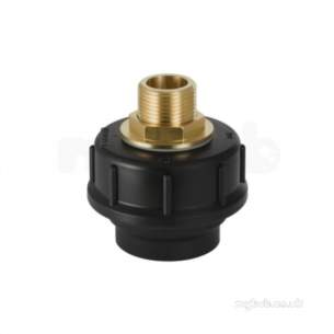 Geberit Hdpe Range 32mm To 315mm -  Hdpe 40x1/2 Inch Screw Cover C/w Brass Nipple