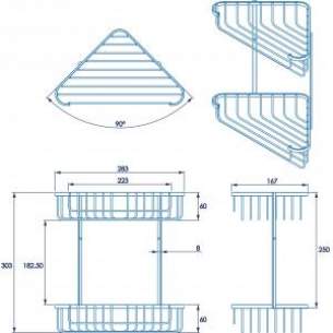 Croydex Bathroom Accessories -  Croyd Rust Free Large 2 Tier Crnr Basket