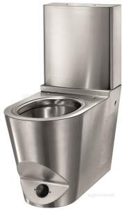 Delabie WC Toilets -  Delabie Monobloco Shark Wc 304 Stainless Steel Satin With Cistern
