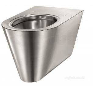 Delabie WC Toilets -  Delabie S21 S Wall Mtd Wc Horizontal Inlet 304 Stainless Steel Satin