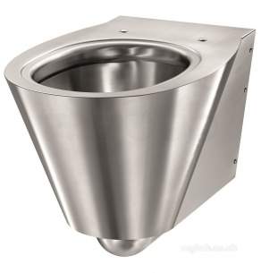 Delabie WC Toilets -  Delabie Bcn S Wall Mtd Wc Horizontal Inlet 304 Stainless Steel Satin