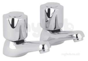 Roca Brassware -  Danube-n Basin Pillar Taps 1/2 Inch Pair Chr