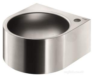 Delabie Washbasins and Sinks -  Delabie Facil Wall Mtd Basin Right Tap Hole 35 304 St Steel Satin