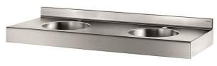 Delabie Basin Taps -  Delabie Duplo Rp Wall Mtd Twin Basin Tap Hole 35 304 St Steel Sat