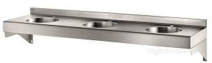 Delabie Washbasins and Sinks -  Delabie Triplo Rp Wall Mtd 3 Basins Tap Hole 35 304 St Steel Satin