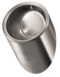 Delabie Urinals -  Delabie Rnd Wall Mtd Urinal Back Inlet 304 Stainless Steel Satin