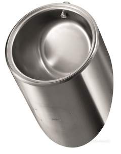 Delabie Urinals -  Delabie Rnd Wall Mounted Urinal Top Inlet 304 Stainless Steel Satin